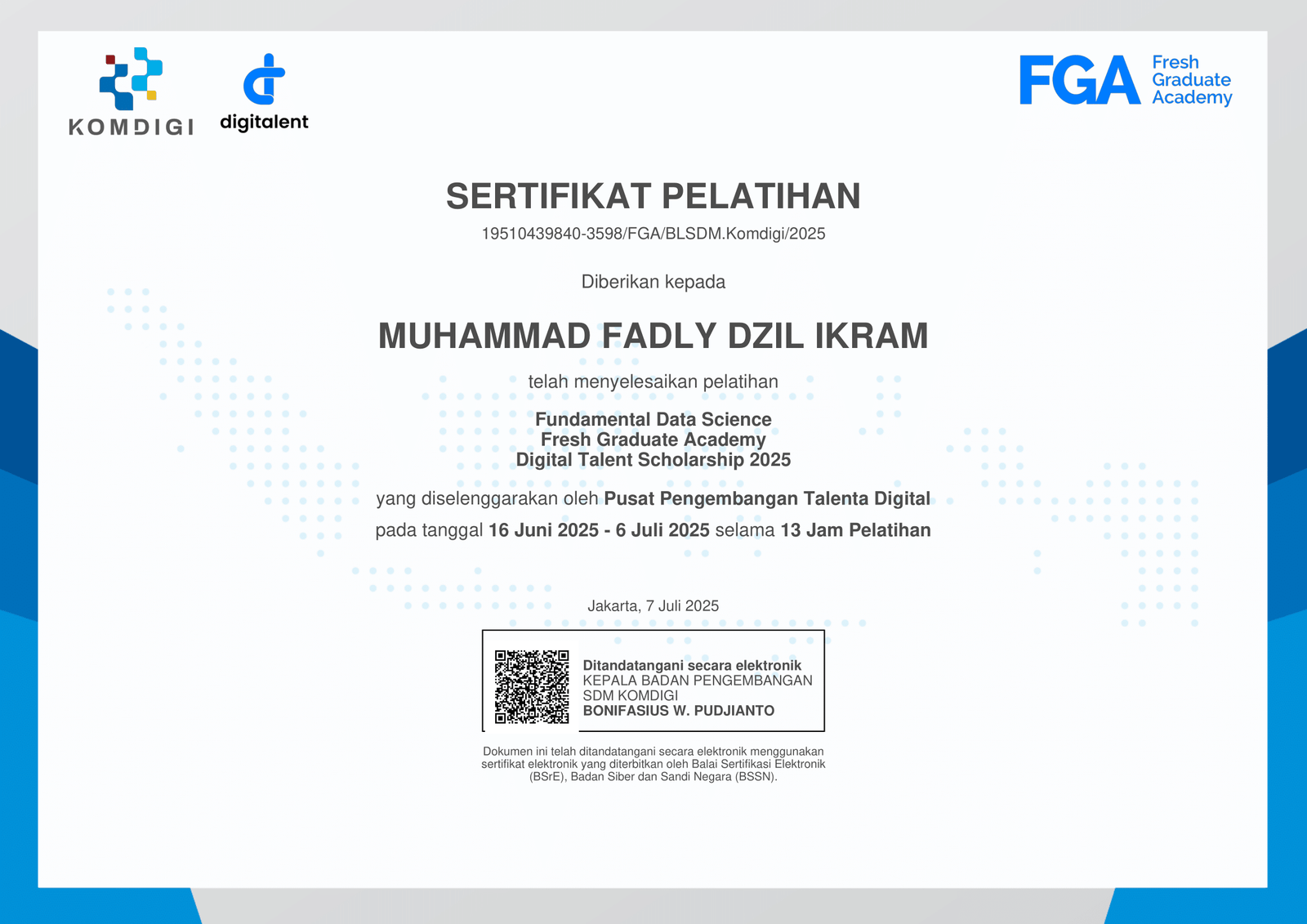 Sertifikat Fundamental Data Science